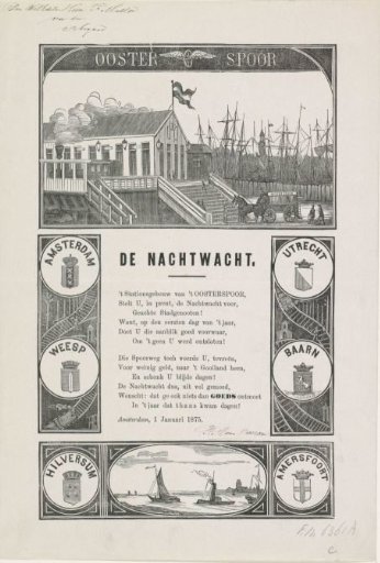 New Year's greeting from the Amsterdam Night Watch for the year 1875