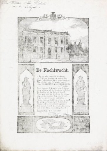 New Year's greeting from the Amsterdam Night Watch for the year 1876