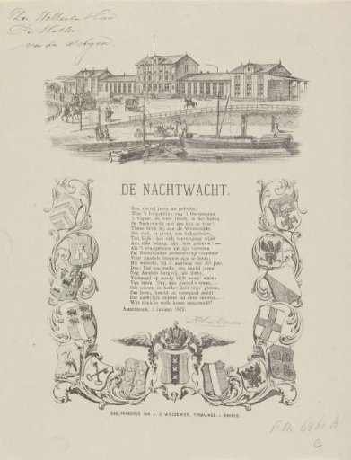 New Year's greeting from the Amsterdam Night Watch for the year 1879