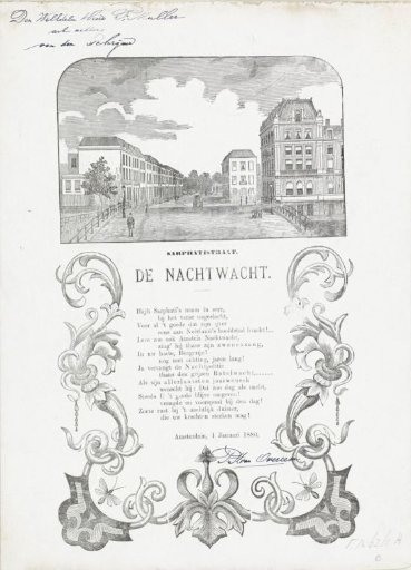 New Year's greeting from the Amsterdam Night Watch for the year 1880