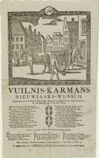 New Year's greeting from the Amsterdam dustmen for the year 1825