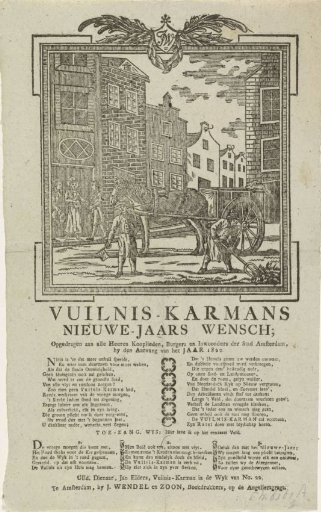 New Year's greeting from the Amsterdam dustmen for the year 1822