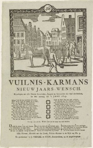 New Year's greeting from the Amsterdam dustmen for the year 1823