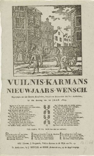 New Year's greeting from the Amsterdam dustmen for the year 1829