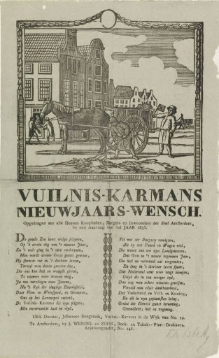New Year's greeting from the Amsterdam dustmen for the year 1836
