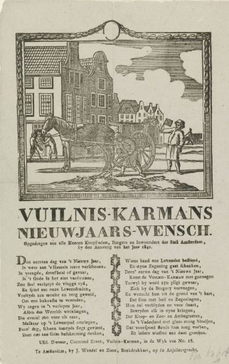New Year's wish of the Amsterdam dustmen for the year 1841