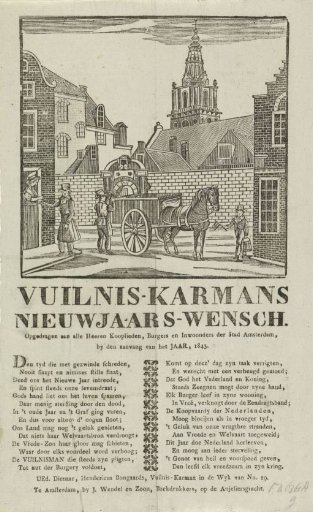 New Year's wish of the Amsterdam dustmen for the year 1843