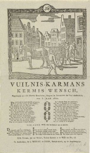 Fair print of the Amsterdam dustmen for the year 1821