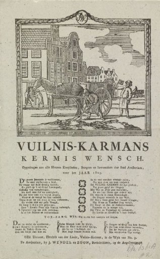 Fair print of the Amsterdam dustmen for the year 1823