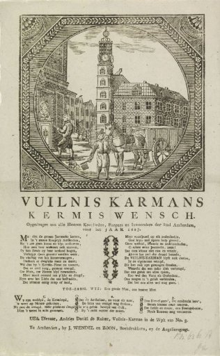 Fair print of the Amsterdam dustmen for the year 1827