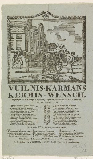 Fair print of the Amsterdam dustmen for the year 1828