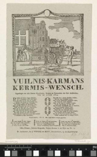 Fair print of the Amsterdam dustmen for the year 1829