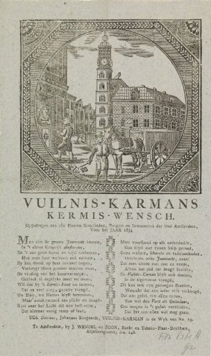 Kermis print of the Amsterdam refuse collectors for the year 1834
