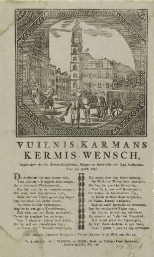 Kermis print of the Amsterdam refuse collectors for the year 1836