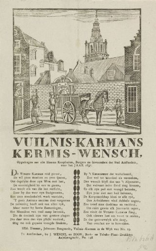 Kermis print of the Amsterdam refuse collectors for the year 1837
