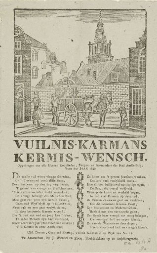 Kermis print of the Amsterdam refuse collectors for the year 1839