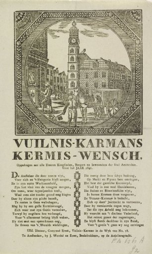 Kermis print of the Amsterdam refuse collectors for the year 1841