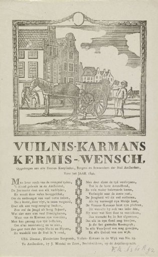 Kermis print of the Amsterdam refuse collectors for the year 1842