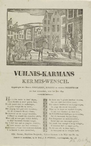 Kermis print of the Amsterdam refuse collectors for the year 1844