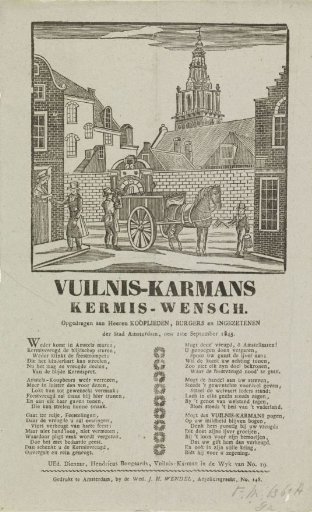 Kermis print of the Amsterdam refuse collectors for the year 1845