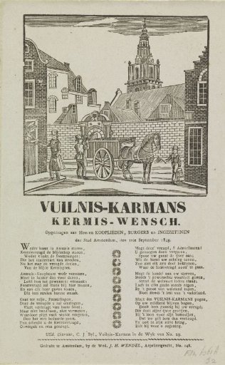 Kermis print of the Amsterdam refuse collectors for the year 1845