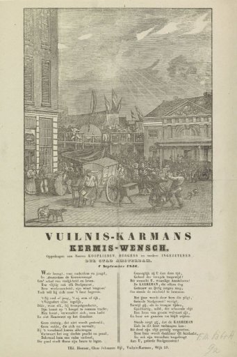Kermis print of the Amsterdam refuse collectors for the year 1846