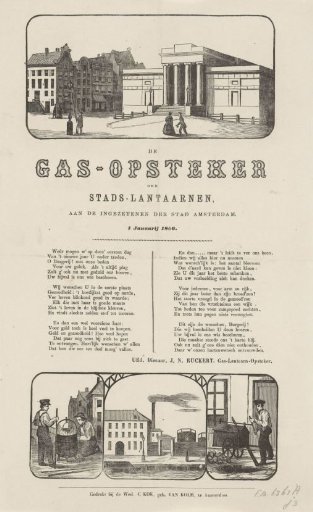 New Year's greeting of the Amsterdam gas lamp lighters for the year 1866