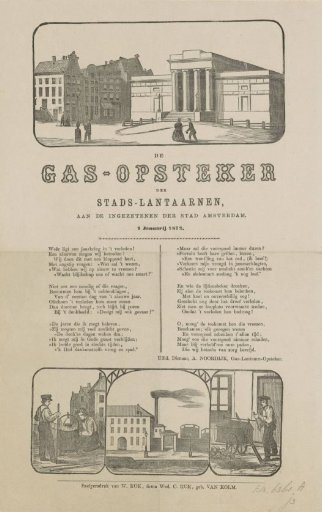 New Year's greeting of the Amsterdam gas lamp lighters for the year 1872