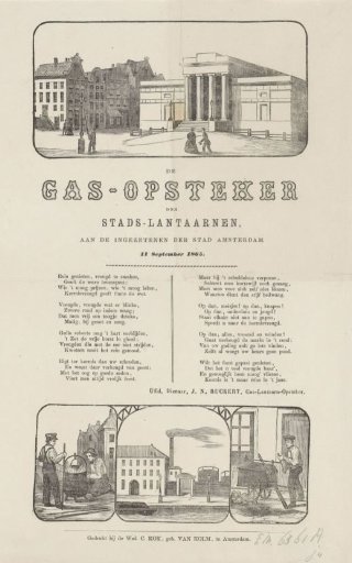 Kermis print of the Amsterdam gas lamp lighters for the year 1881
