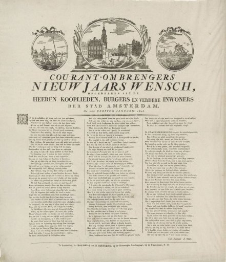 New Year's Greeting of the Amsterdam Newspaper Distributors for the Year 1825