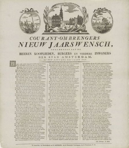New Year's Greeting of the Amsterdam Newspaper Distributors for the Year 1826