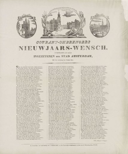 New Year's Greeting of the Amsterdam Newspaper Distributors for the Year 1845