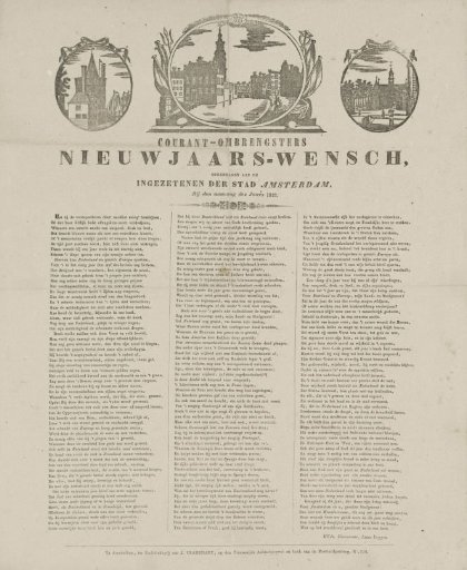 New Year's greeting from the Amsterdam newspaper carriers for the year 1848