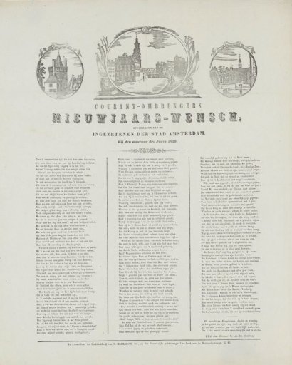 New Year's greeting from the Amsterdam newspaper carriers for the year 1859