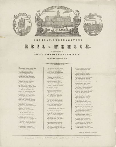 Fair print of the Amsterdam newspaper carriers for the year 1849