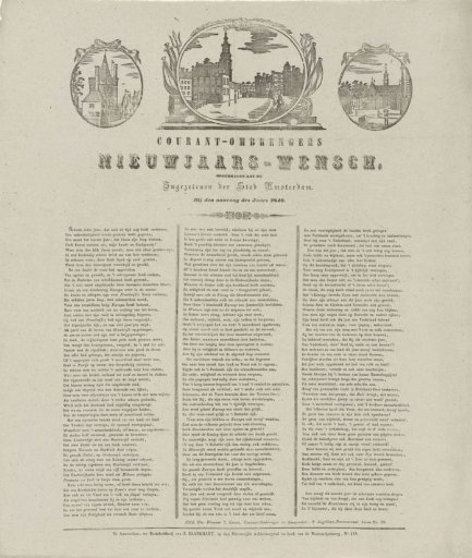 New Year's greeting of the Amsterdam newspaper carriers for the year 1849