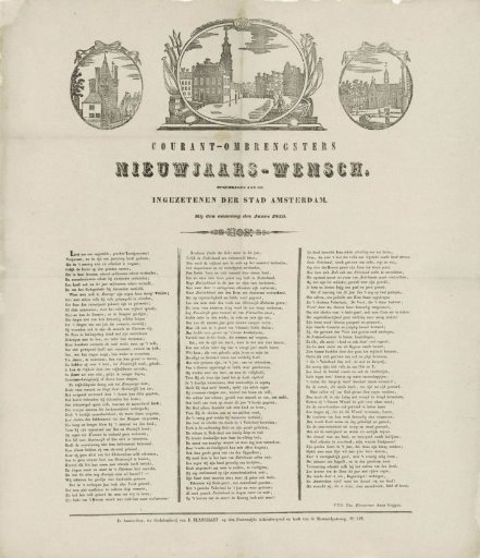 New Year's greeting of the Amsterdam newspaper carriers for the year 1850