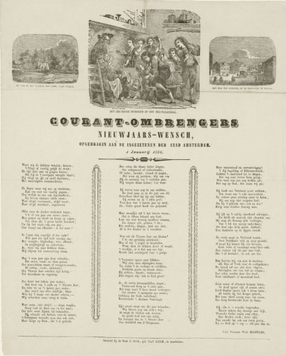 New Year's greeting of the Amsterdam newspaper carriers for the year 1856