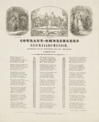 New Year's greeting of the Amsterdam newspaper carriers for the year 1857