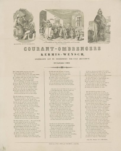 Fair print of the Amsterdam newspaper carriers for the year 1864