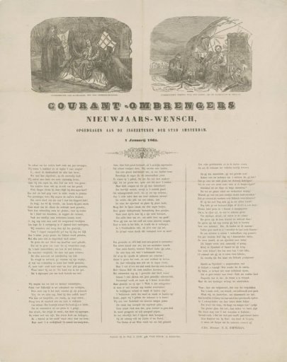 New Year's greeting of the Amsterdam newspaper carriers for the year 1865