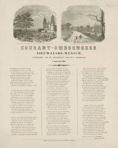New Year's greeting of the Amsterdam newspaper carriers for the year 1866