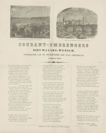 New Year's greeting of the Amsterdam newspaper carriers for the year 1870