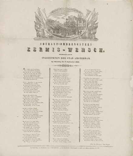 Fair print of the Amsterdam newspaper carriers for the year 1850