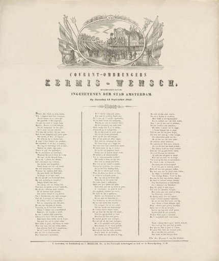 Kermis print of the Amsterdam newspaper carriers for the year 1857