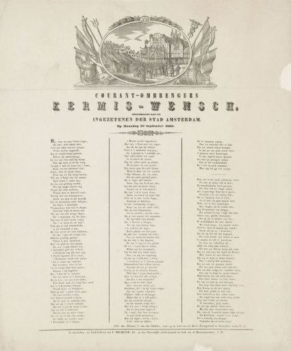 Kermis print of the Amsterdam newspaper carriers for the year 1860