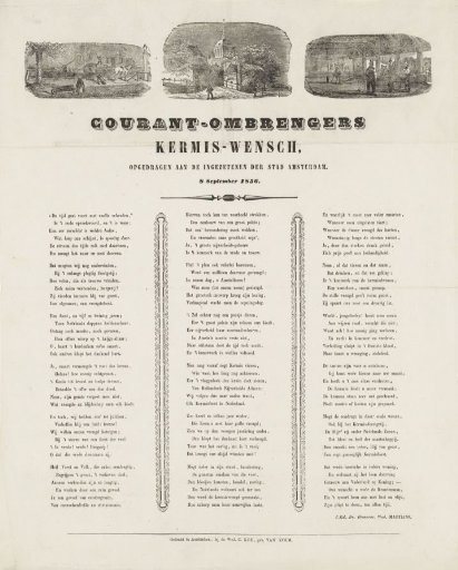Kermis print of the Amsterdam newspaper carriers for the year 1856