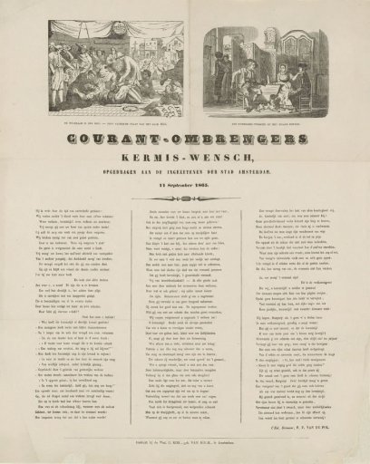Kermis print of the Amsterdam newspaper carriers for the year 1865