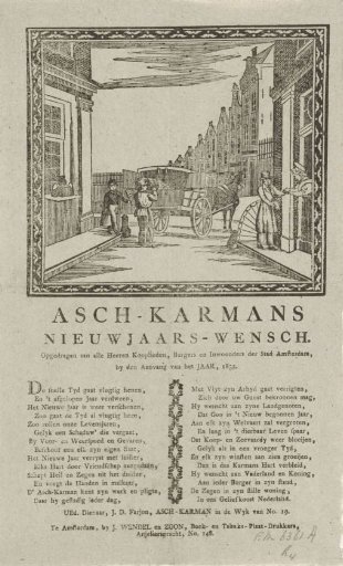 New Year's greeting of the Amsterdam ash-cart men for the year 1835