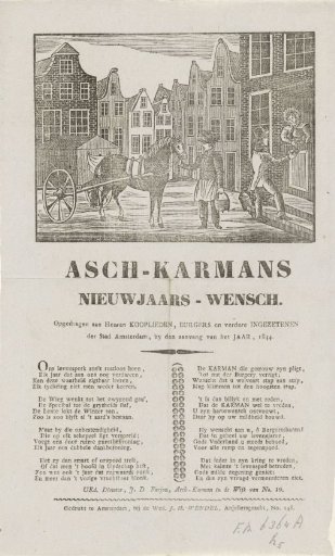 New Year's greeting from the Amsterdam ash-cart men for the year 1844
